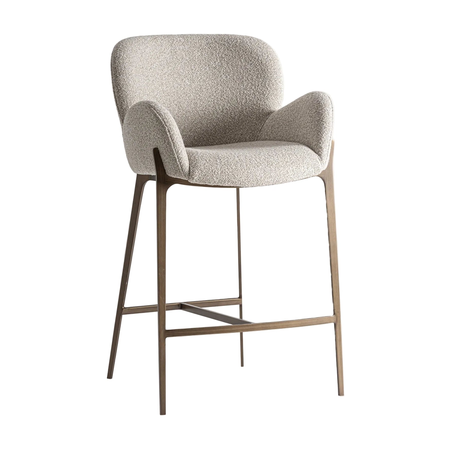 Barkruk GERB beige met geborsteld gouden onderstel