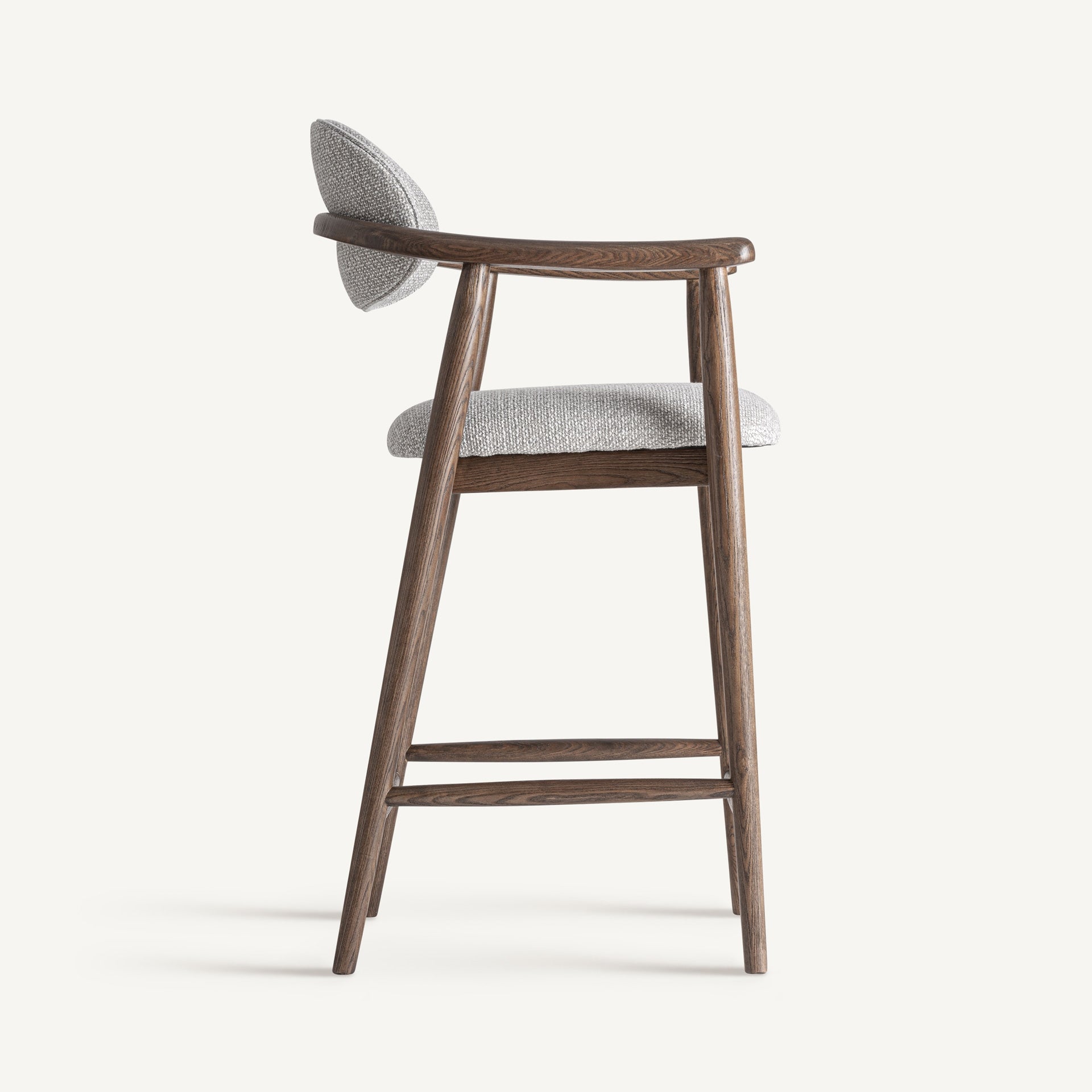 TERNAT Bar Stool Gray with Ash Base