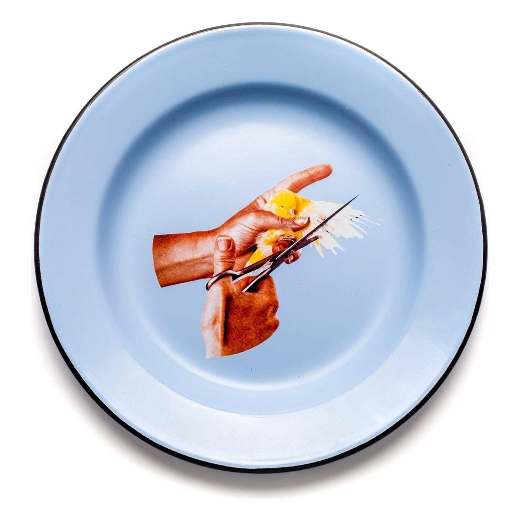 Talerz emaliowany BIRD niebieski Seletti Eye on Design