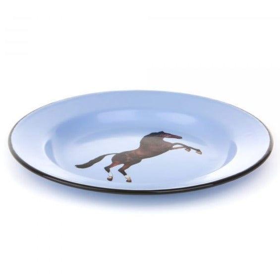 Talerz emaliowany HORSE niebieski Seletti Eye on Design