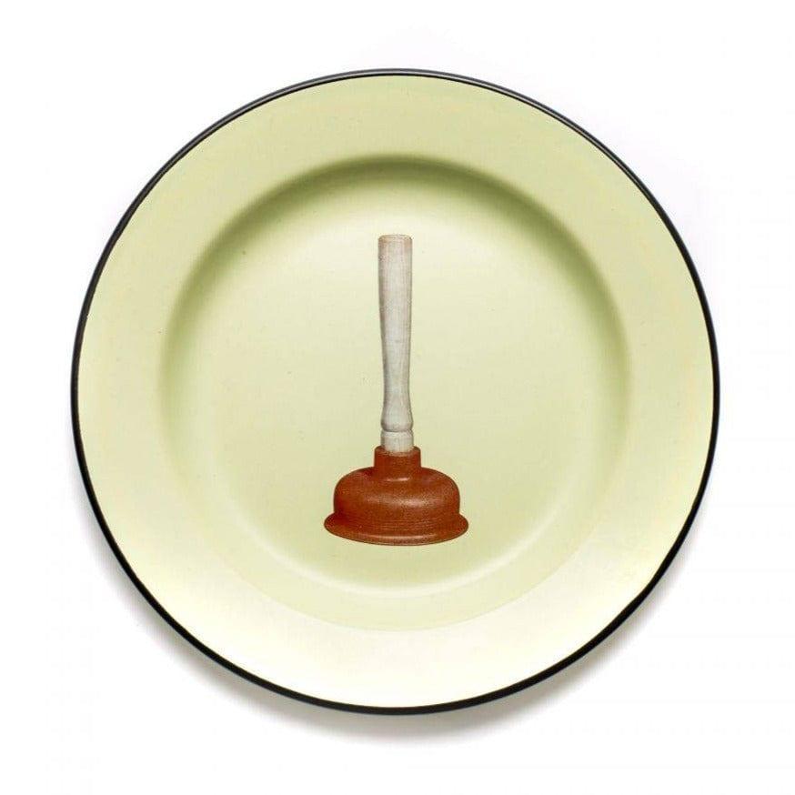 Talerz emaliowany PLUNGER zielony Seletti Eye on Design