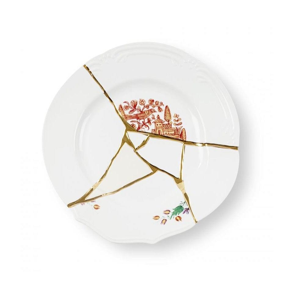 Talerz obiadowy KINTSUGI porcelanowy Seletti Eye on Design