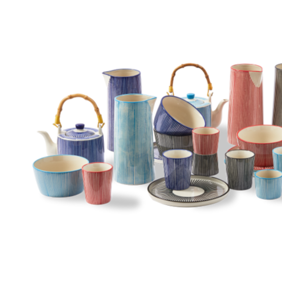 MARINE STRIPED colorful plate set