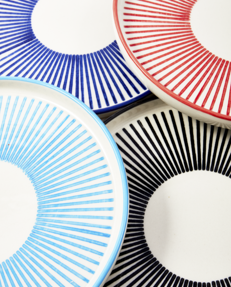 MARINE STRIPED colorful plate set