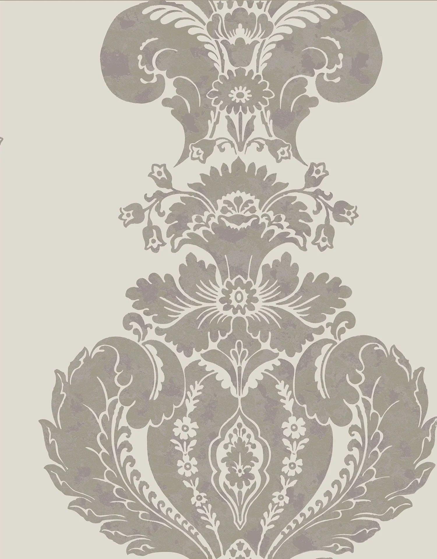 Tapeta metaliczna z ornamentami ALBEMARLE - Baudelaire metaliczne srebro – styl nowoczesny