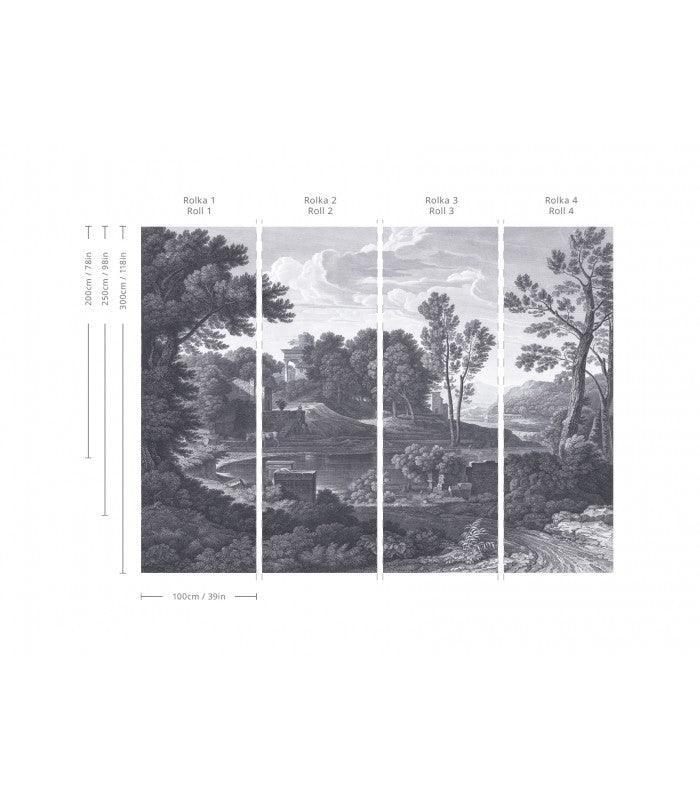 Tapeta Ancient Riverside Grove Blue Wallcolors Eye on Design