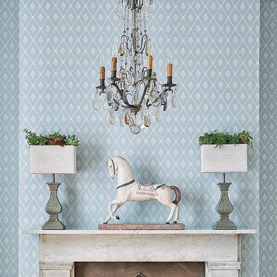 Plant wallpaper with geometric pattern ARCHIVE ANTHOLOGY - Alma gray