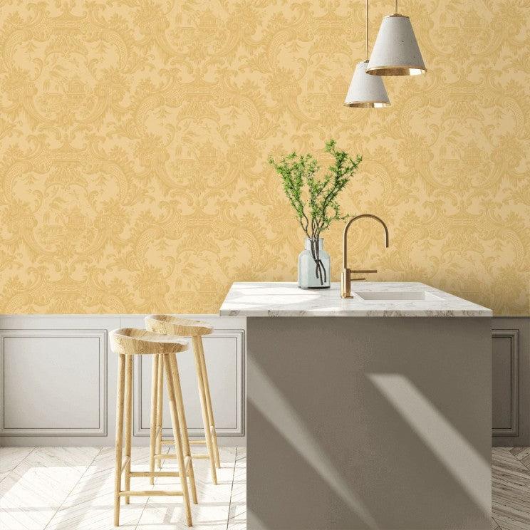 Wallpaper with an oriental motif featuring ornaments ARCHIVE ANTHOLOGY - Chippendale China light gray
