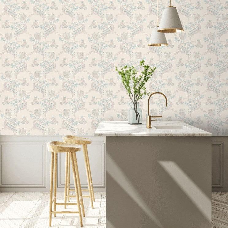 Wallpaper with an abstract plant pattern ARCHIVE TRADITIONAL - Hartford black