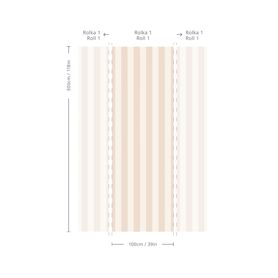 Vliesbehang met strepen BOLD STRIPE SAND zandkleurig
