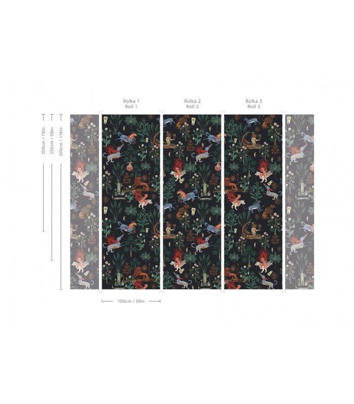 Tapeta flizelinowa z motywem zwierzęcym BOTANIC BEAST granatowy – Wallcolors