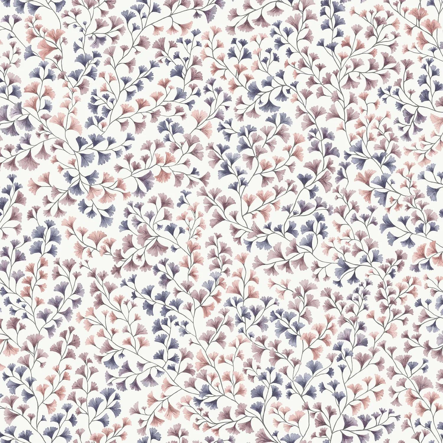 Tapeta z motywem roślinnym liści BOTANICAL BOTANICA - Maidenhair róż – Cole & Son
