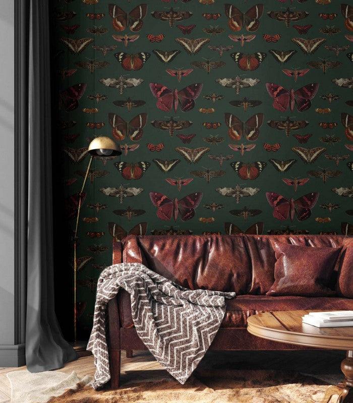 Tapeta BUTTERFLIES VERT Wallcolors Eye on Design