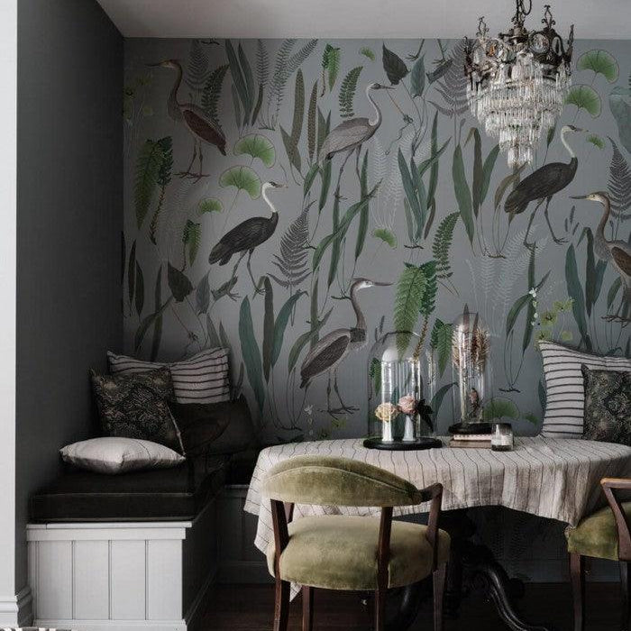 Tapeta Calm Heron Mint Wallcolors Eye on Design