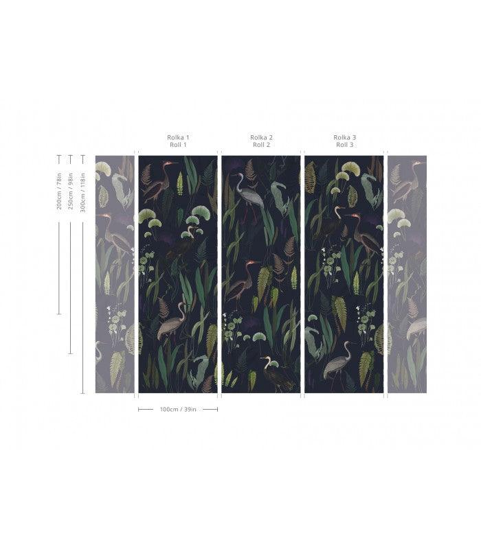 Tapeta Calm Heron Navy Wallcolors Eye on Design