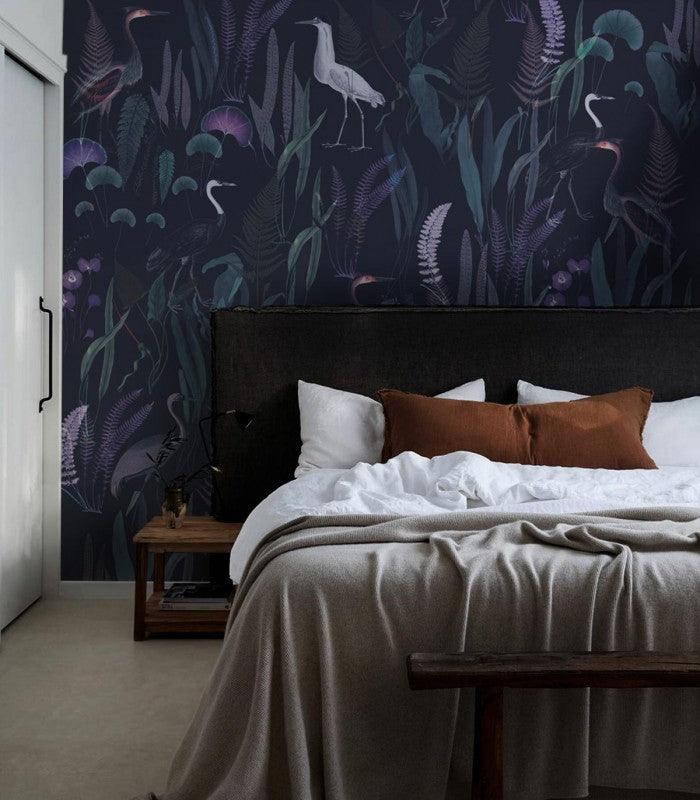 Tapeta Calm Heron Purple Wallcolors Eye on Design