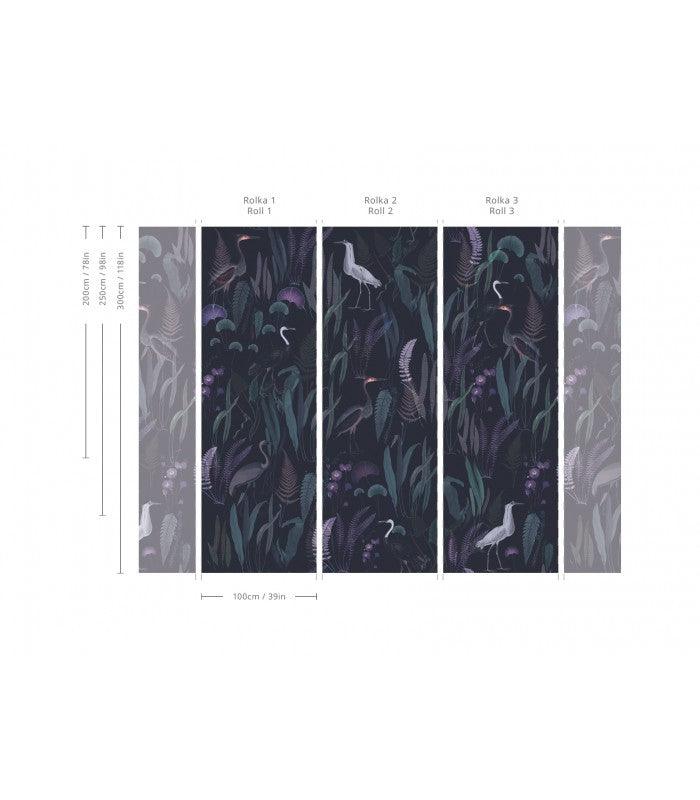 Tapeta Calm Heron Purple Wallcolors Eye on Design