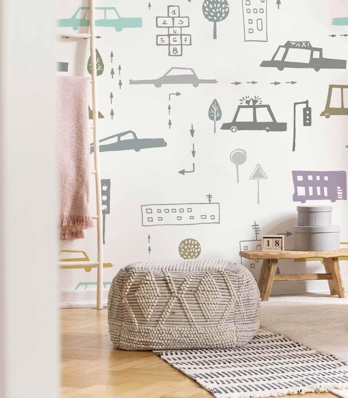 Tapeta CARS biały Wallcolors Eye on Design