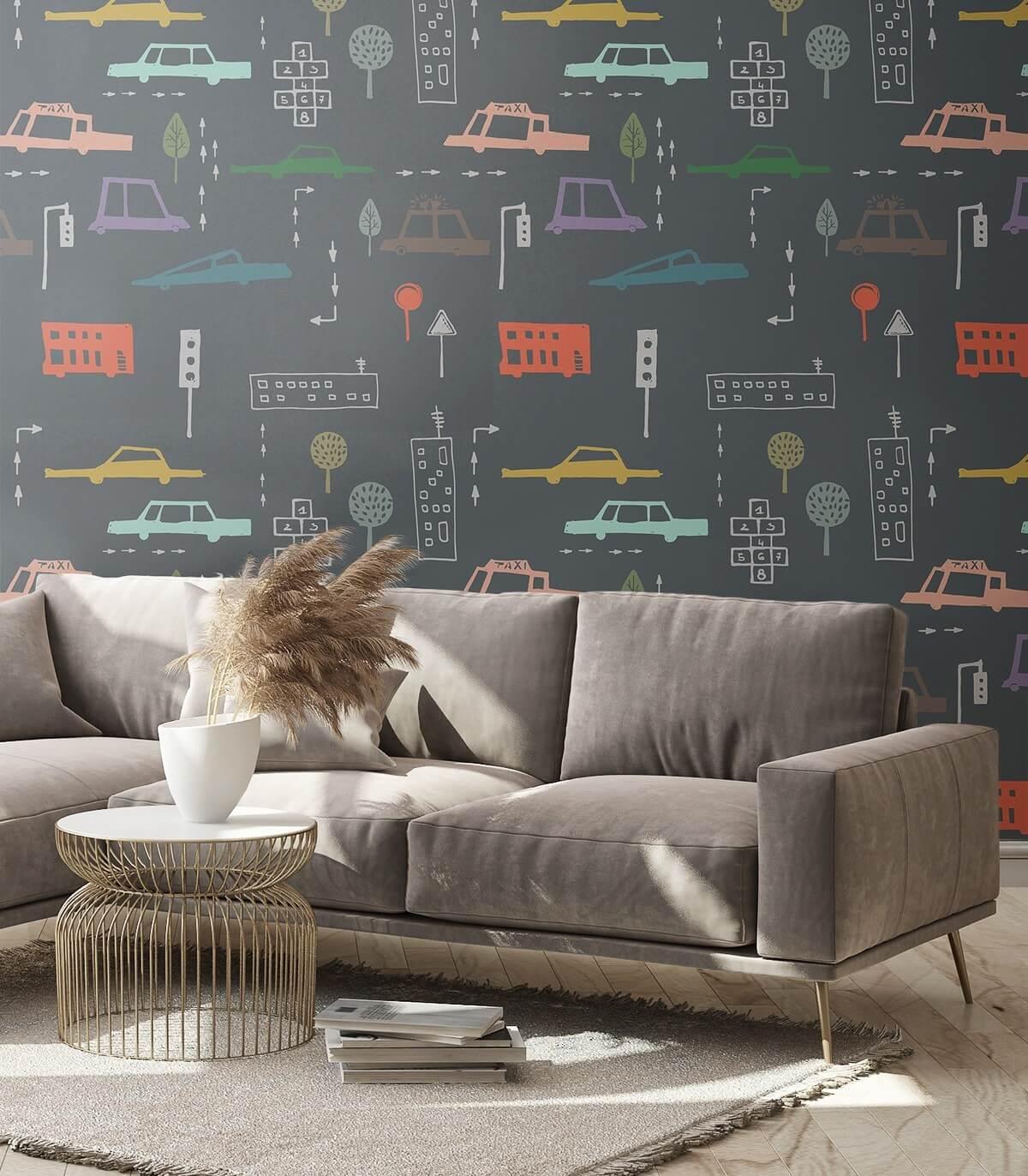 Tapeta CARS granatowy Wallcolors Eye on Design