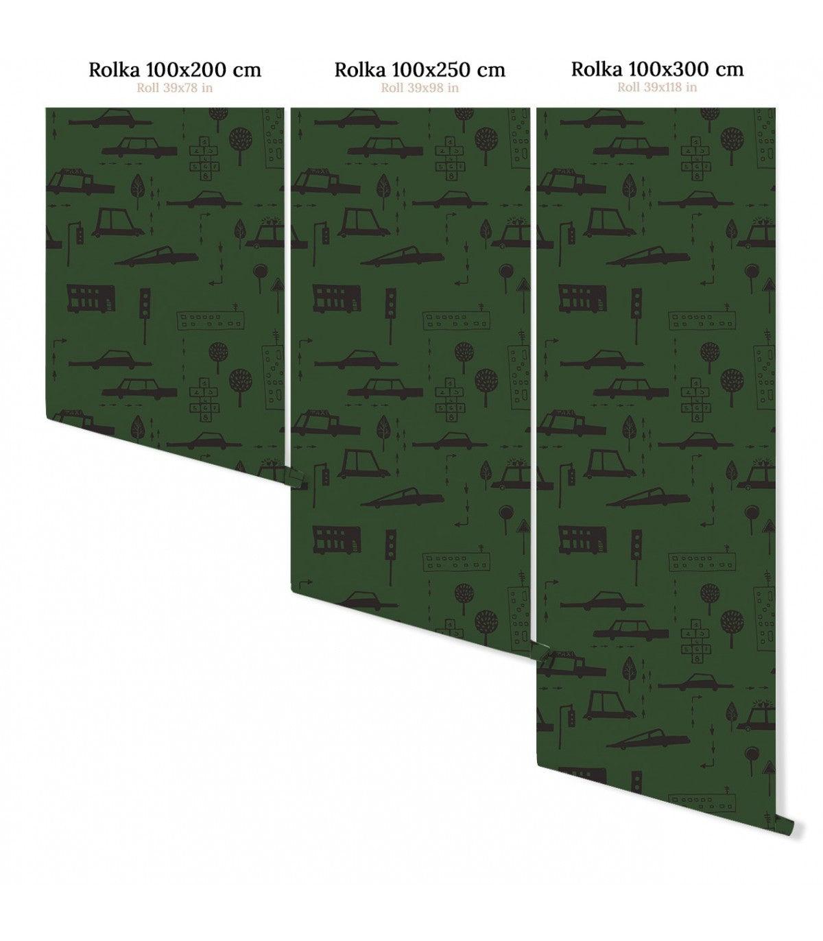 Tapeta CARS zielony Wallcolors Eye on Design