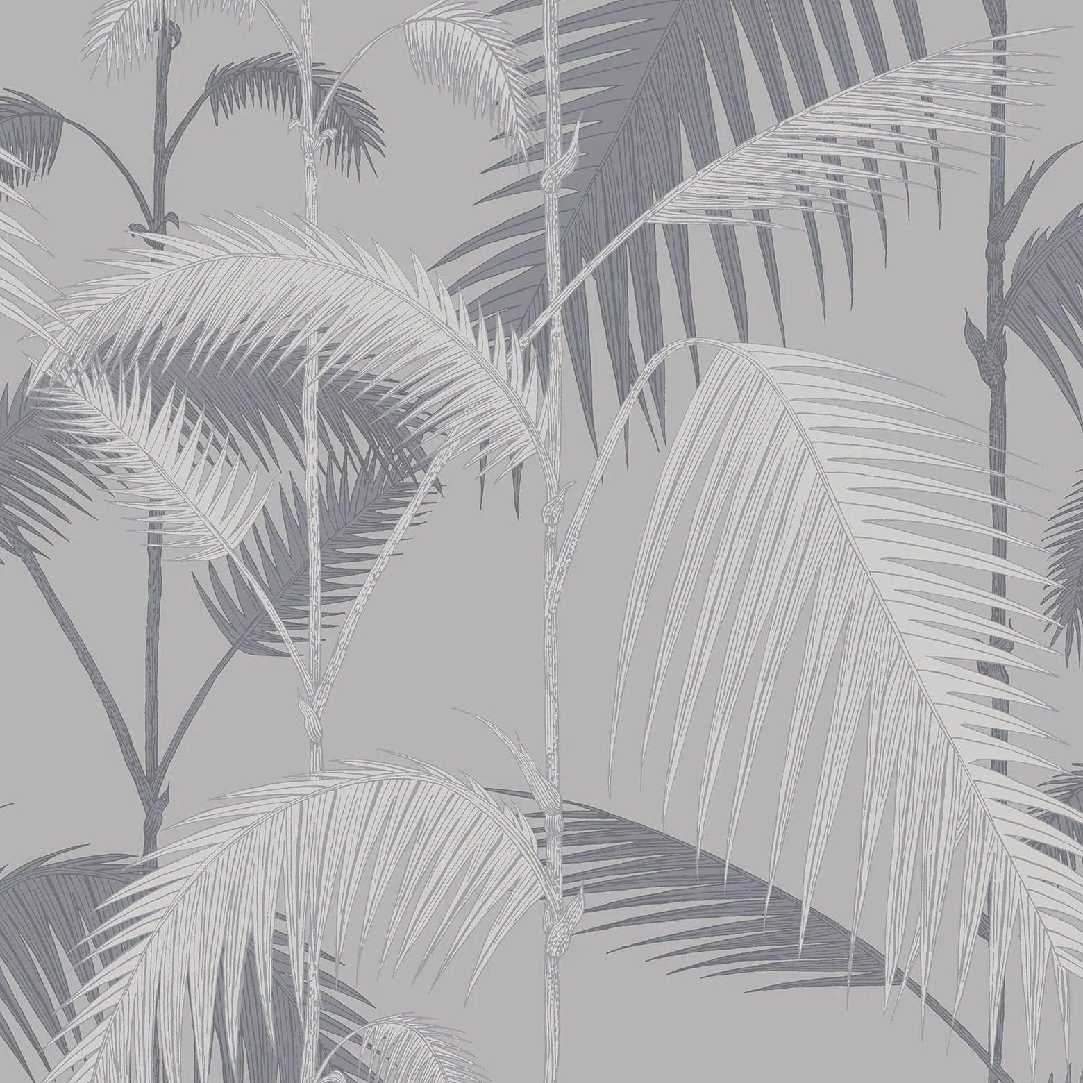 Tapeta CONTEMPORARY COLLECTION - Palm Jungle metaliczne srebro Cole & Son Eye on Design