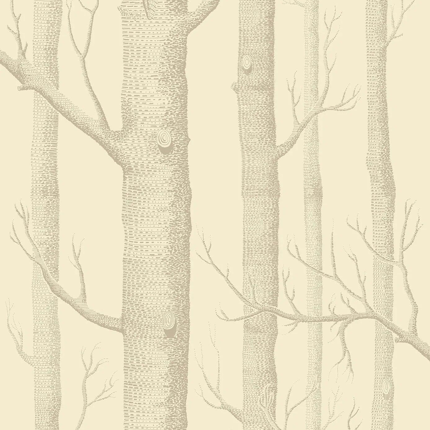Tapeta z motywem roślinnym drzew i lasu CONTEMPORARY COLLECTION - Woods żółty – Cole & Son