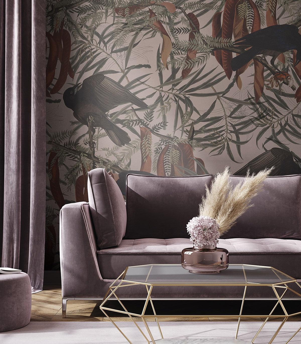 Tapeta CROWS PINK Wallcolors Eye on Design