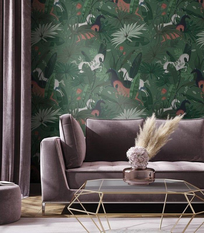 Tapeta DREAM HORSES GREEN Wallcolors Eye on Design
