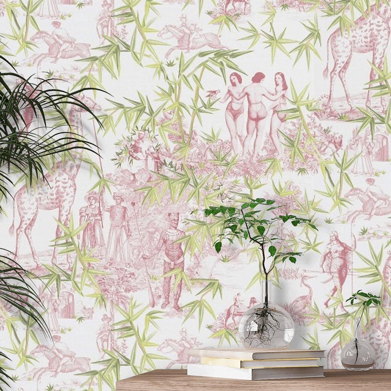 Tapeta EXOTISME TOMETTE różowy z zielonym Christian Lacroix Eye on Design