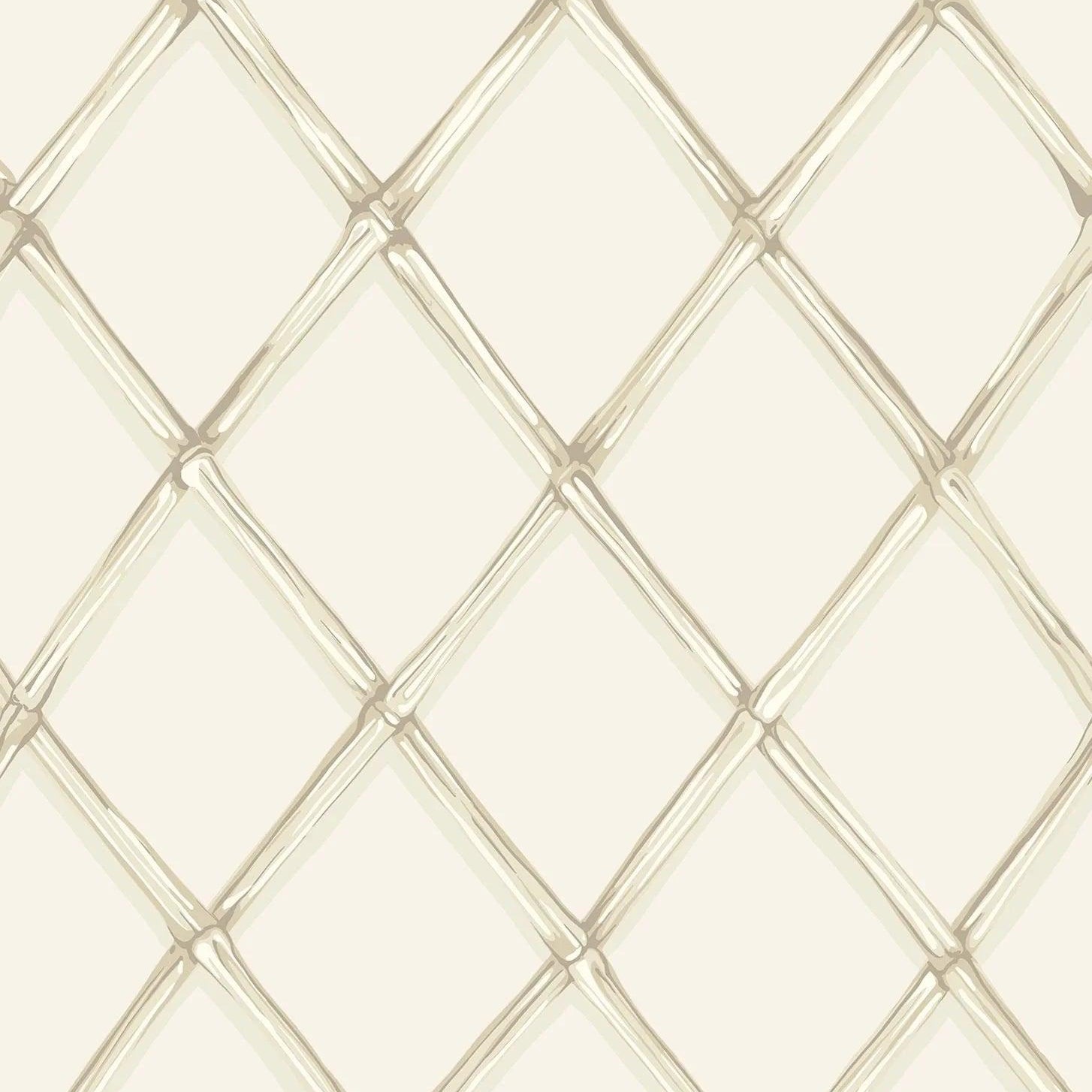 Tapeta z geometrycznym wzorem w kratę FOLIE - Bagatelle biały – Cole & Son