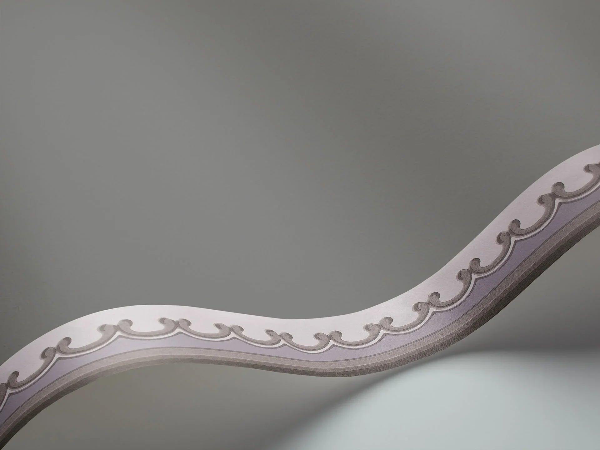 Tapeta border z geometrycznym wzorem FOLIE - Broderie Border liliowy na ścianę