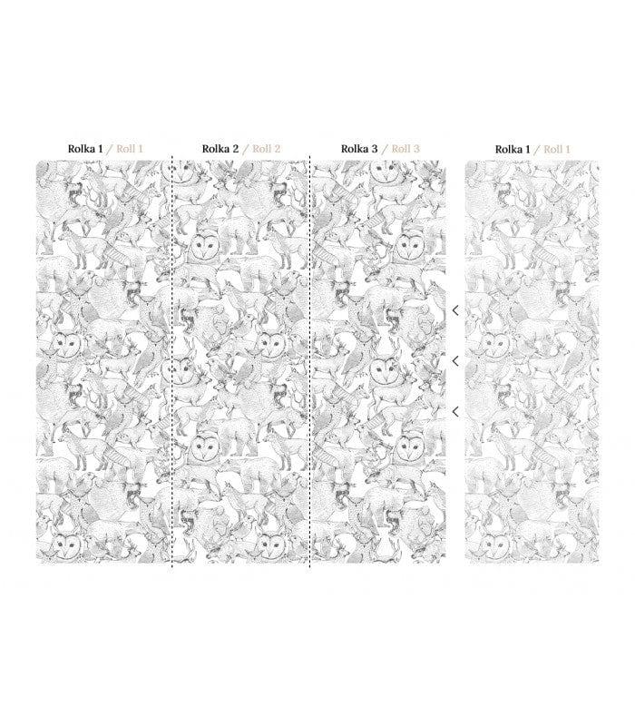 Tapeta FOREST FRIENDS GREY Wallcolors Eye on Design