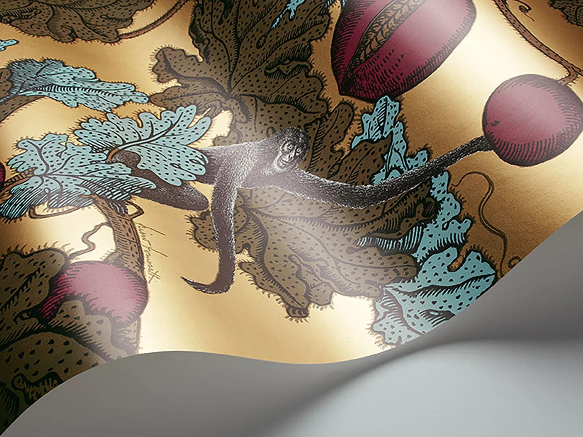 Tapeta FORNASETTI - Frutto Proibito metaliczne złoto Cole & Son Eye on Design