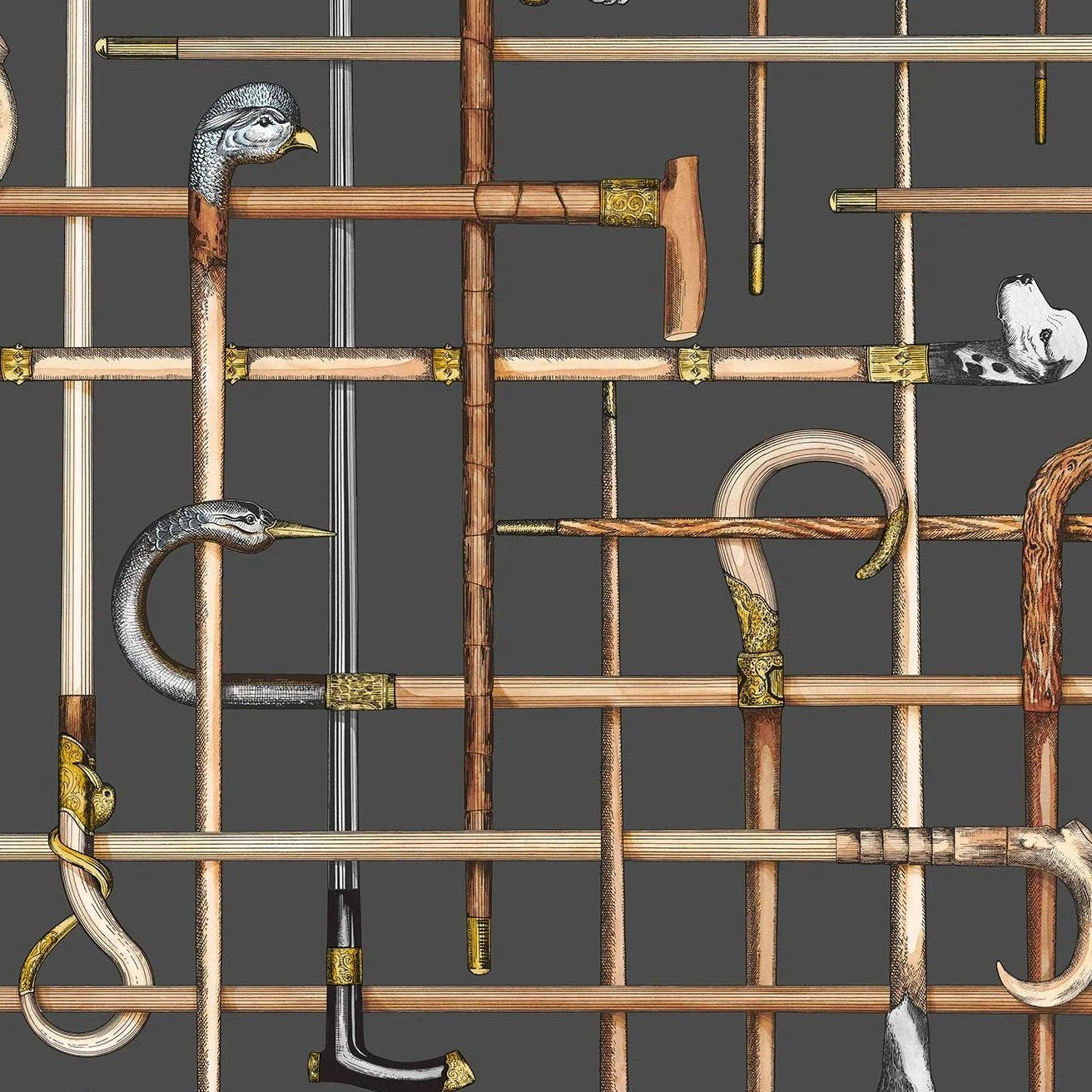 Tapeta FORNASETTI SENZA TEMPO - Bastoni czarny Cole & Son Eye on Design