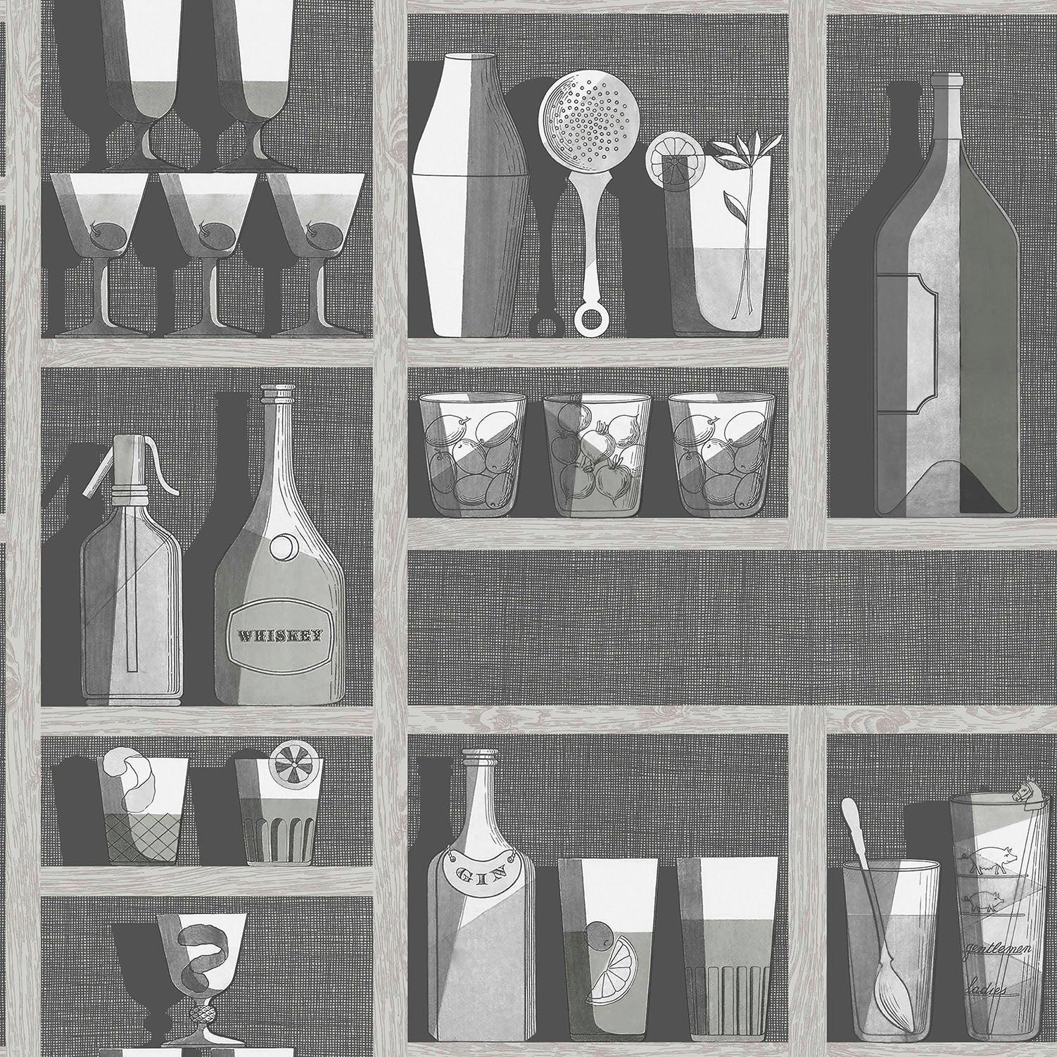 Tapeta FORNASETTI SENZA TEMPO - Cocktails szary Cole & Son Eye on Design