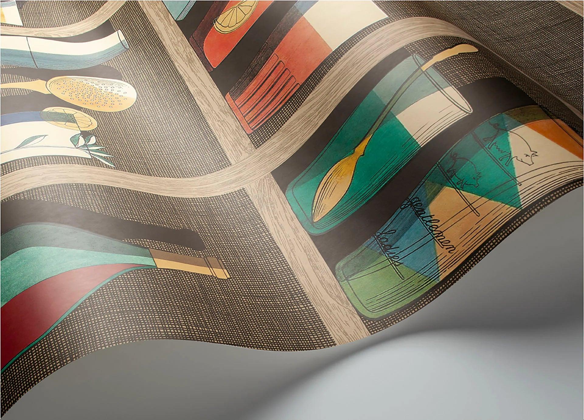 Tapeta FORNASETTI SENZA TEMPO - Cocktails wielobarwny Cole & Son Eye on Design