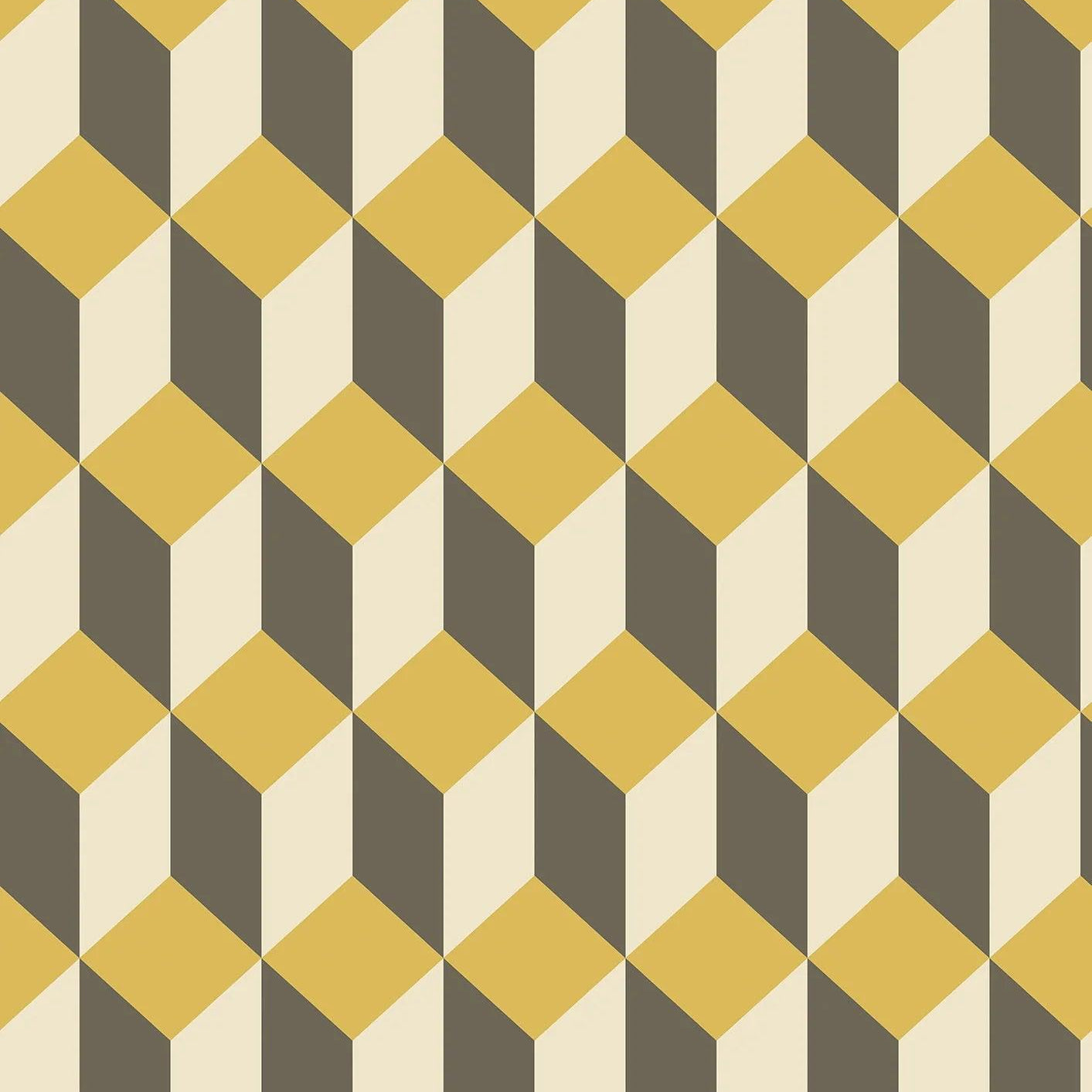 Tapeta z geometrycznym wzorem art deco GEOMETRIC II - Delano ochra – Cole & Son