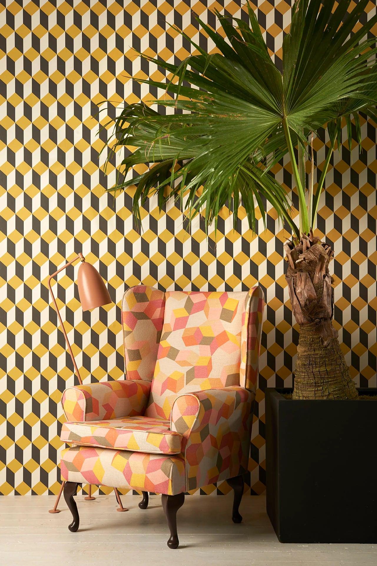 Tapeta z geometrycznym wzorem art deco GEOMETRIC II - Delano szary na ścianę – Cole & Son