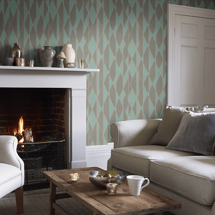 Tapeta GEOMETRIC II - Oblique zielony Cole & Son Eye on Design