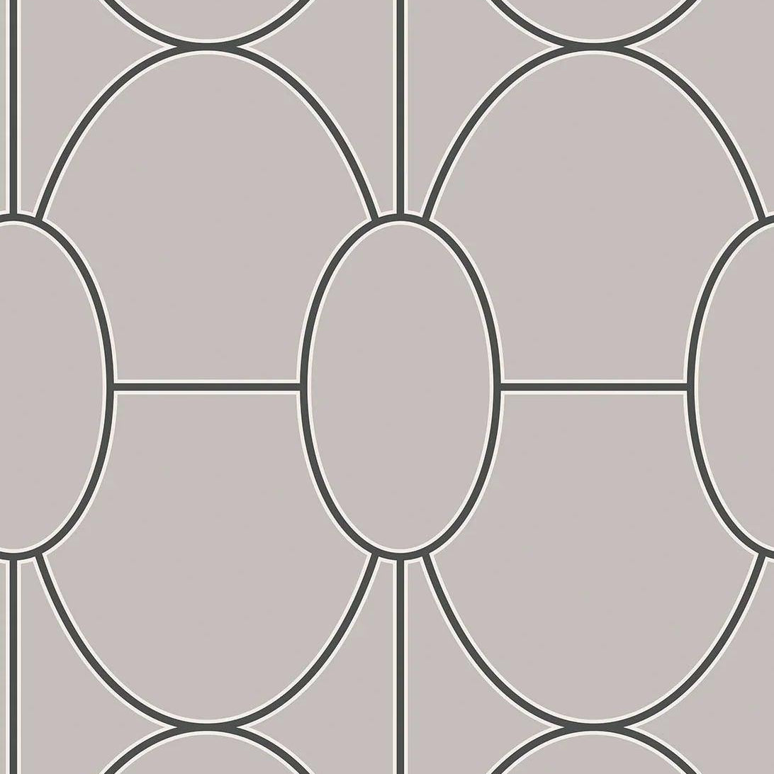 Tapeta z geometrycznym wzorem art deco GEOMETRIC II - Riviera ciepły szary – Cole & Son