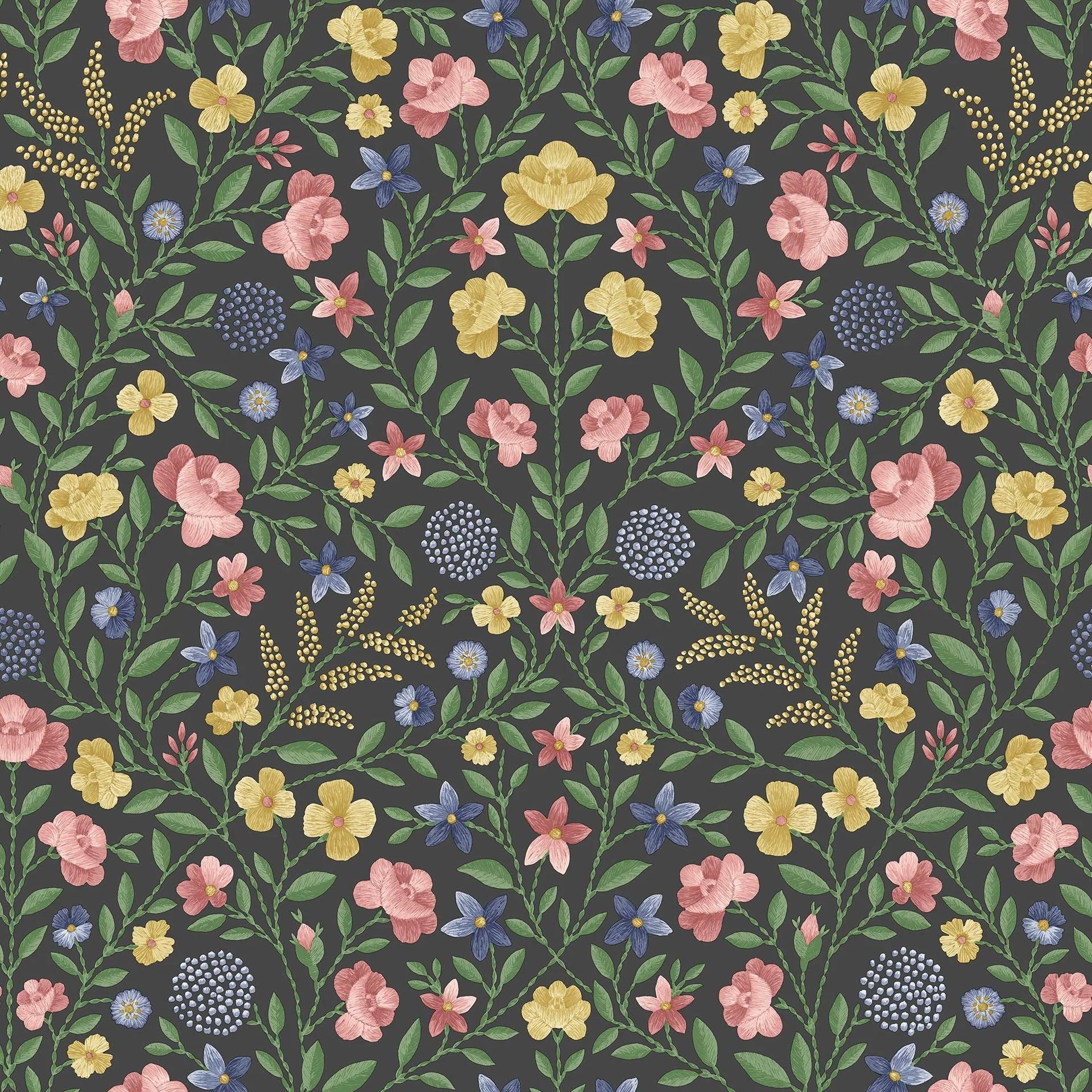 Tapeta HRP GREAT MASTERS - Court Embroidery błękit na czarnym Cole & Son Eye on Design