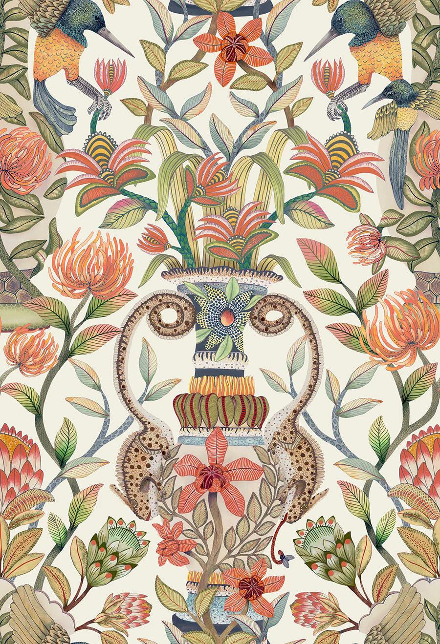 Tapeta jedwabna ARDMORE JABULA - Protea Garden Silk Cole & Son Eye on Design