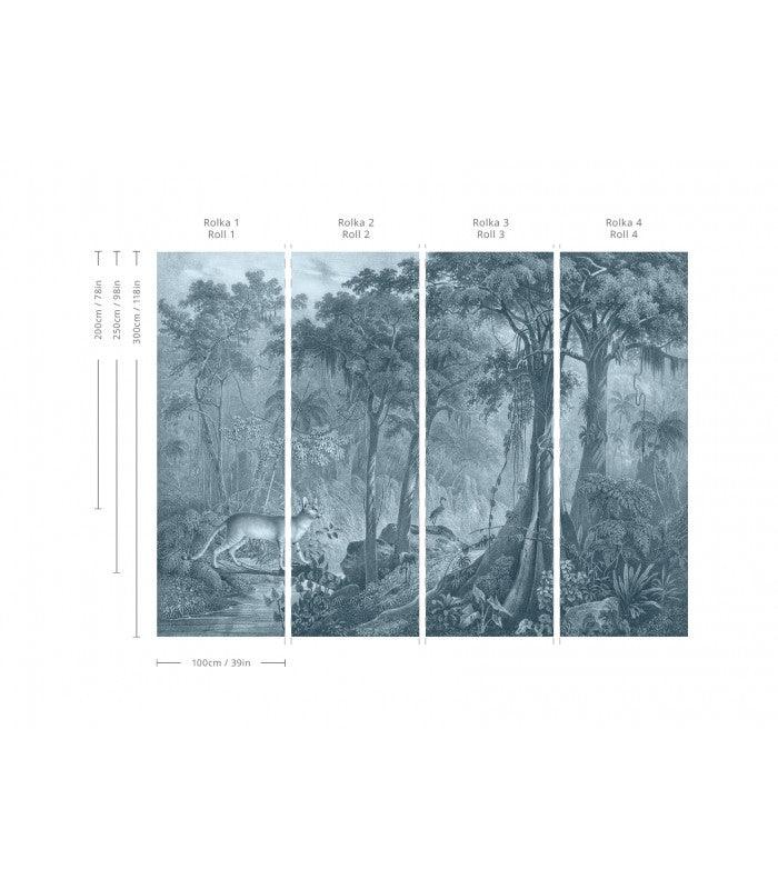 Tapeta Jungle Cat Blue Wallcolors Eye on Design