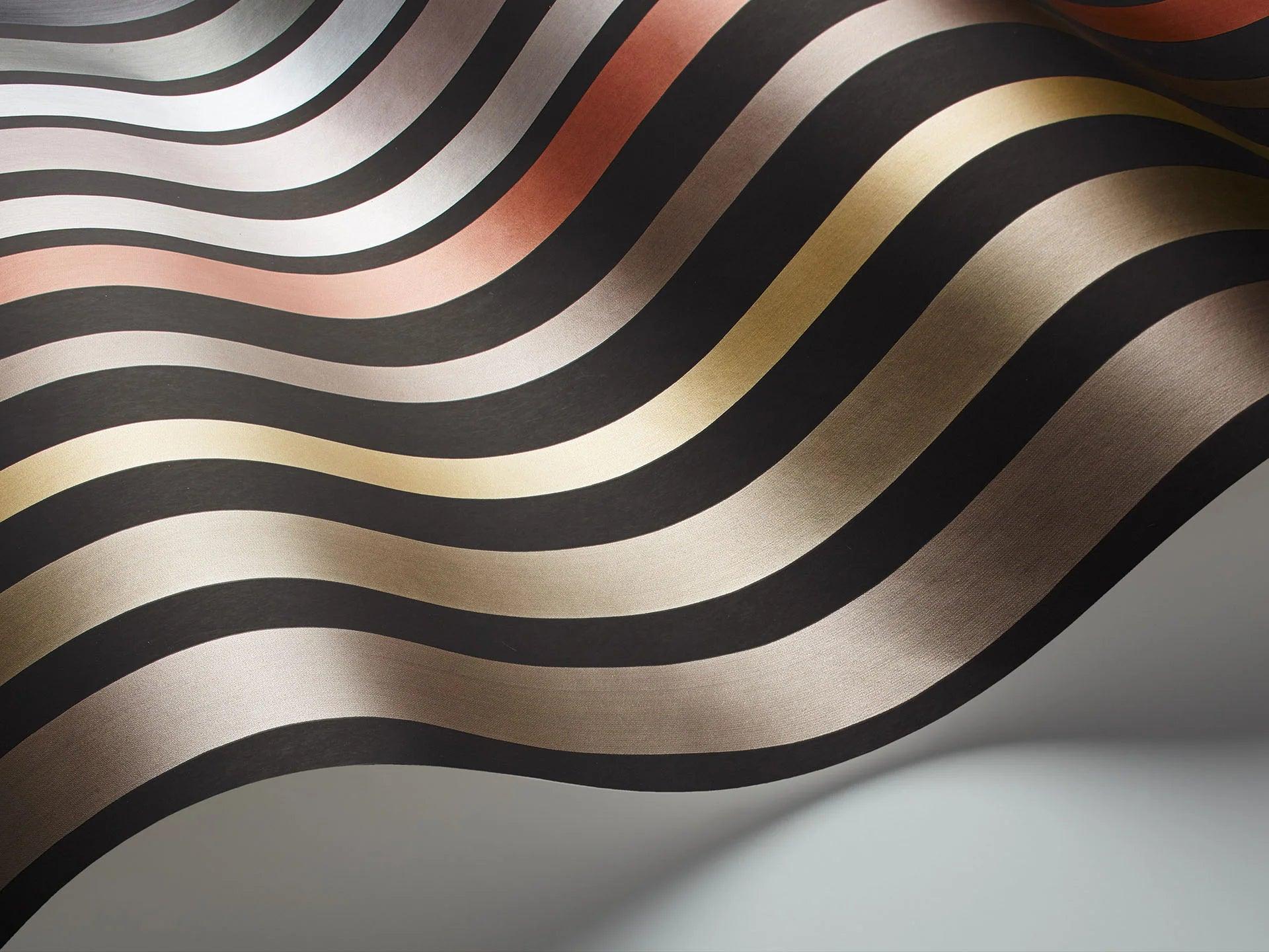 Tapeta MARIINSKY DAMASK - Carousel Stripe czarny Cole & Son Eye on Design