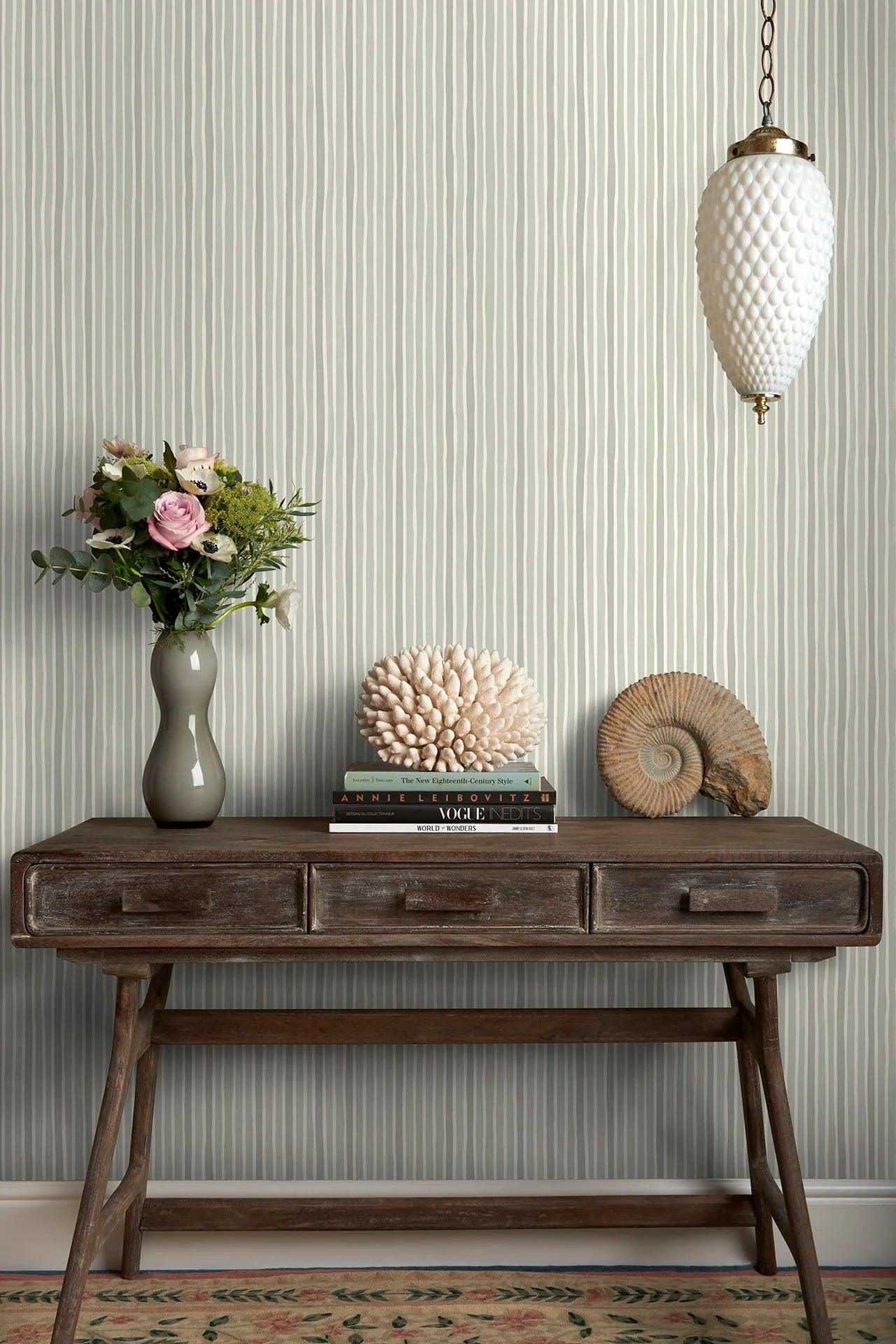 Tapeta MARQUEE STRIPES - Croquet Stripe zielony na ścianę
