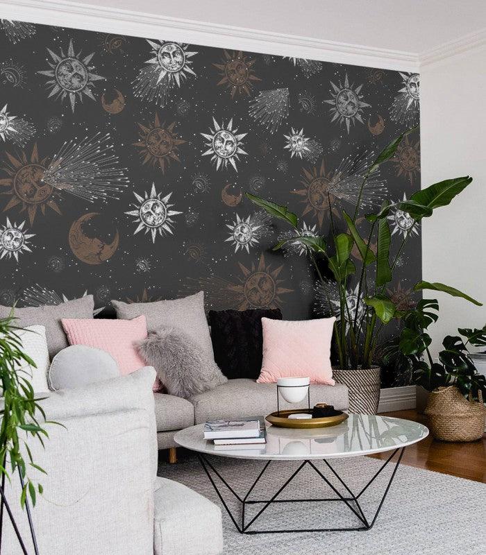 Tapeta MOON AND SUN RED Wallcolors Eye on Design