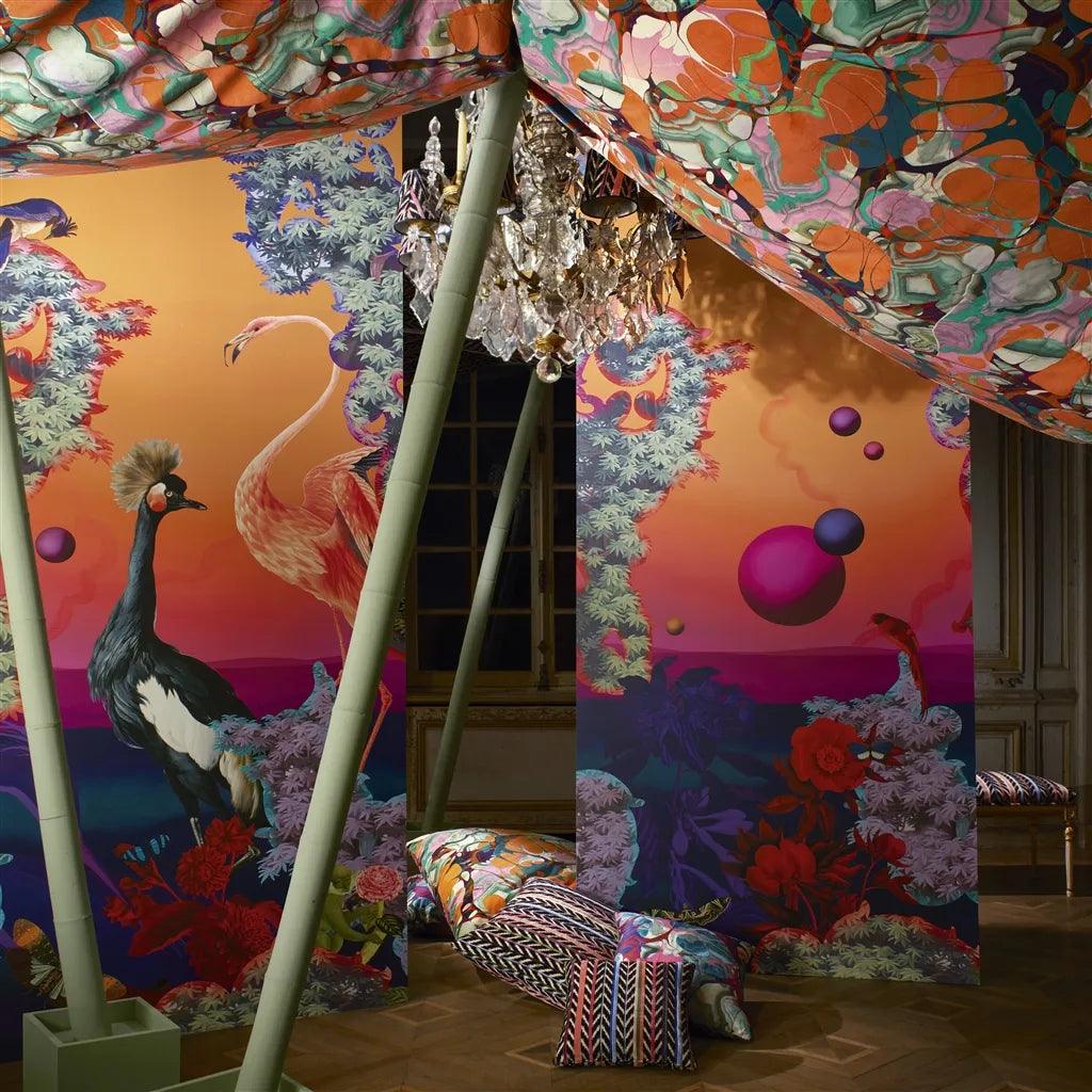 Tapeta NOVAFRICA SUNSET SCENE 1 TANGERINE pomarańczowy Christian Lacroix Eye on Design