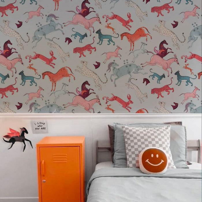 Tapeta Oriental Animals Light Blue Wallcolors Eye on Design