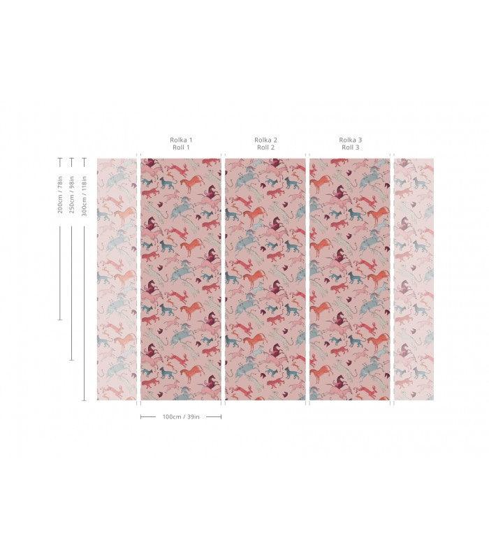 Tapeta Oriental Animals Light Pink Wallcolors Eye on Design