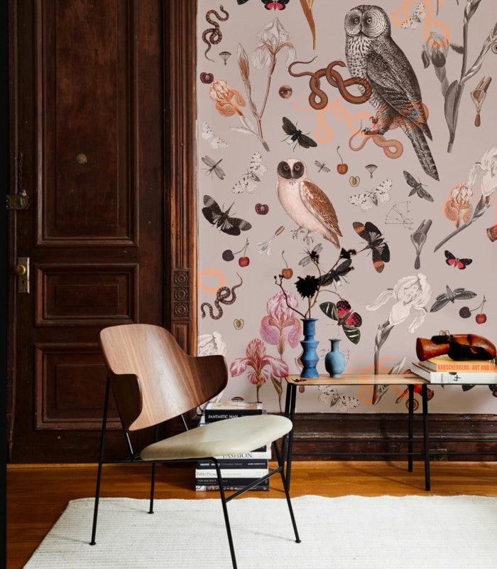 Tapeta PINK OWLS Wallcolors Eye on Design